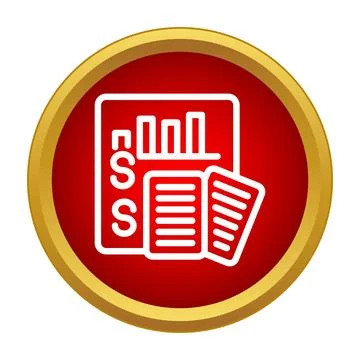 Financial data analysis document with graph and multiple reports Stock Illustration