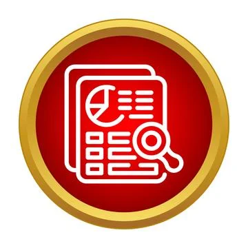 Financial data analysis document research and audit icon Stock Illustration
