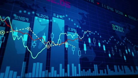Financial Data Analysis Flooding Graph Stock Footage 241643858