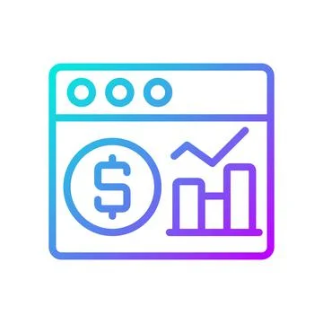 Financial data analysis gradient linear vector icon Stockillustratie