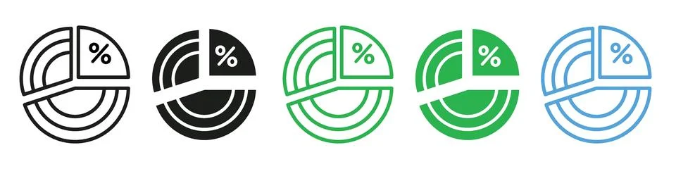 Financial Data Analysis Pie Chart Icon for Presentations and Reports Stock Illustration