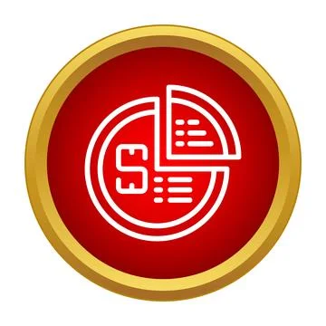 Financial data analysis pie chart dollar icon Stock Illustration