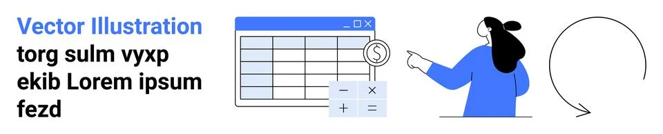 Financial Data Analysis with Spreadsheet and Calculator Concept Stock Illustration