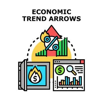Financial data analysis trends economic planning Stock Illustration