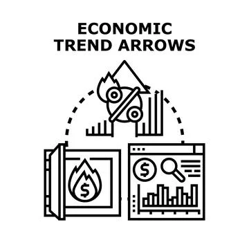 Financial data analysis trends economic planning Ilustração Stock