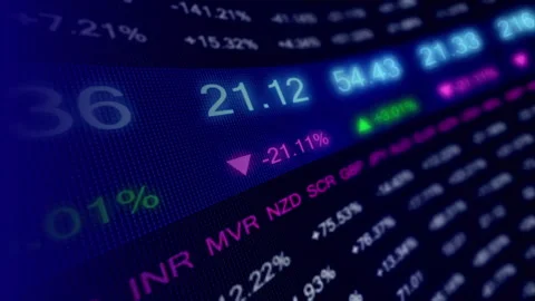 Financial Data Analysis Video Wall Stock Footage 259293140