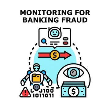 Financial data analytics detecting banking fraud and cybercrime Stock Illustration
