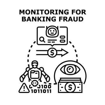 Financial data analytics detecting banking fraud and cybercrime Stock Illustration