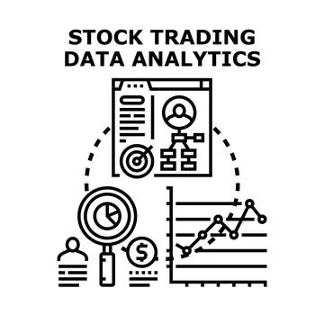 Financial data analytics evaluating stock market investment performance 库存插图