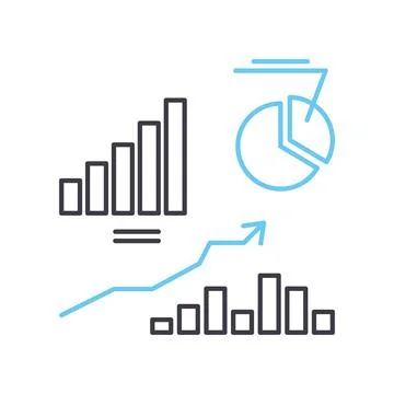 Financial data analytics line icon, outline symbol, vector illustration, concept Illustrazione stock