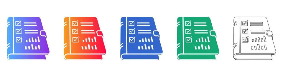 Financial Data Analytics Notebook Graphic Stock Illustration