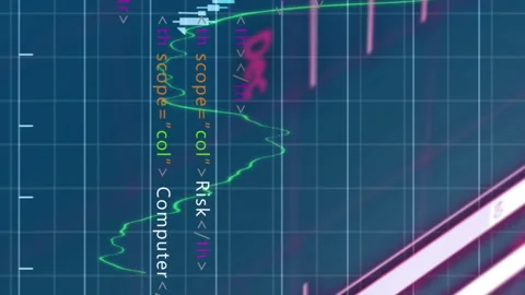 Financial data and coding elements animation over fluctuating stock market graph Stock Footage 313333230