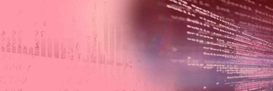 Financial data and computer code against gradient background, finance and Stock Illustration