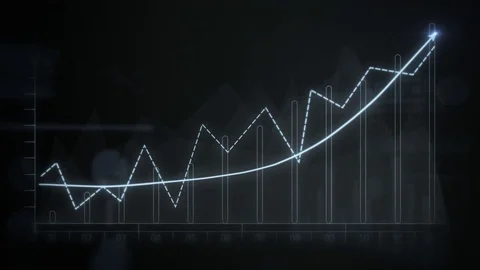 Financial data and diagrams showing a steady increase in profits. Blue. Stock Footage