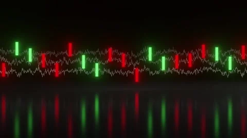 Financial Data Chart on Black Background - Camera Moving Forward Stock Footage 334795322