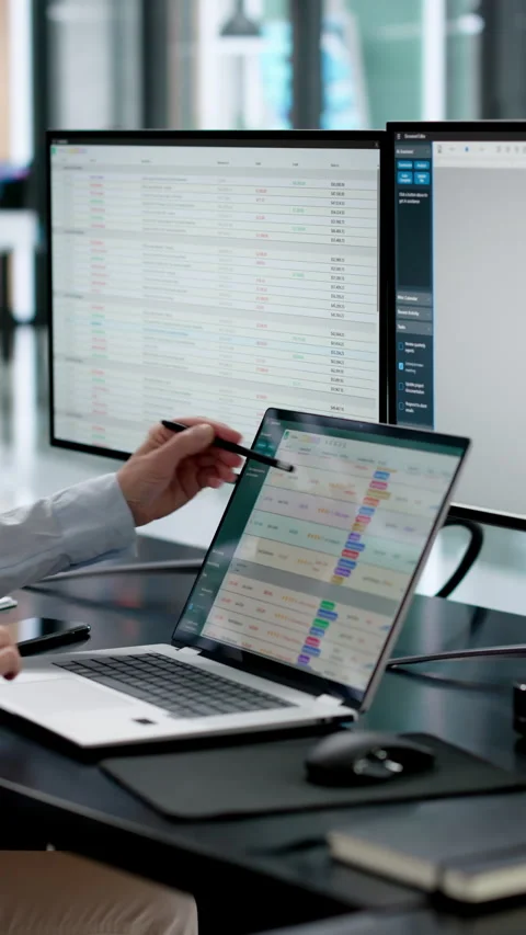 Financial Data Coding And Invoice Creation Stock Footage 329304157