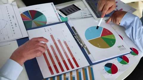 Financial data comparison and analysis research Stock Footage 225635671