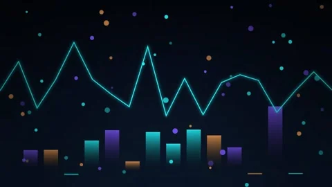 Financial data dashboard with line graph and bar chart finance business market Stock Footage 341302984