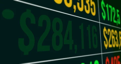 Financial Data With Dollar Currency Counter Quickly Increasing. Stock Footage 115988486