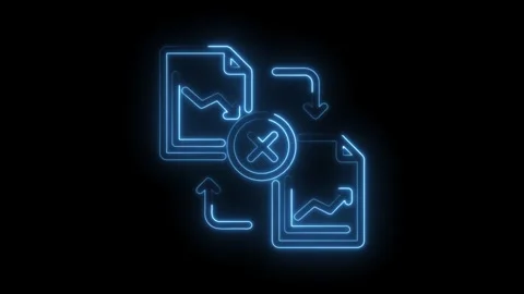 Financial data exchange error with neon glow and graph correction animation.. Stock Footage 346001218