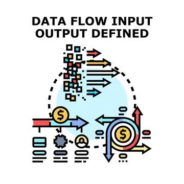 Financial data flow processing and analysis concept イラスト素材