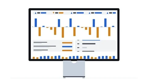 Financial Data Flow Visualization Abstract Technology Background Blue Digital 動画素材 345264549