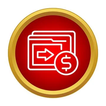 Financial data folder money transfer icon 스톡 일러스트