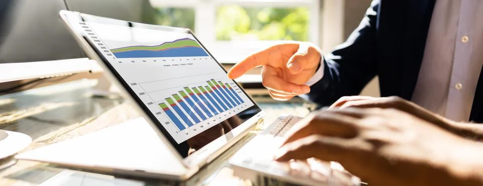 Financial Data Graph Stock Photos