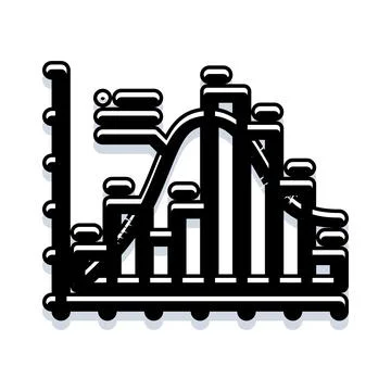 Financial data graph with roller coaster trend Illustrazione stock