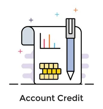 Financial data icon, flat vector Illustrazione stock