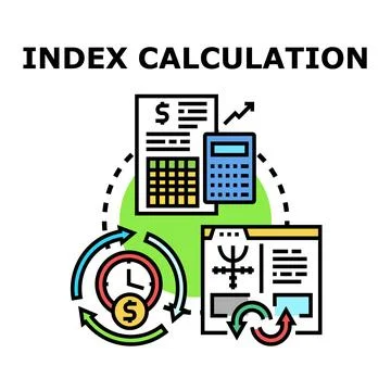 Financial data index calculation analysis and management Stock Illustration