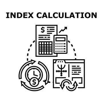 Financial data index calculation analysis and management Stock Illustration