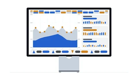 Financial Data Index Dashboard Blue White Corporate Grid Business Analytics Stock Footage 345264551