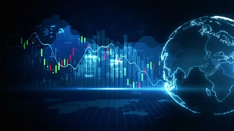 Financial data Information for Trading and business investment. Stock Footage 260686635