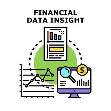 Financial data insight analyzing economic statistics and reports Stock Illustration