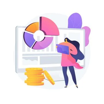 Financial data management abstract concept vector illustration. Illustrazione stock