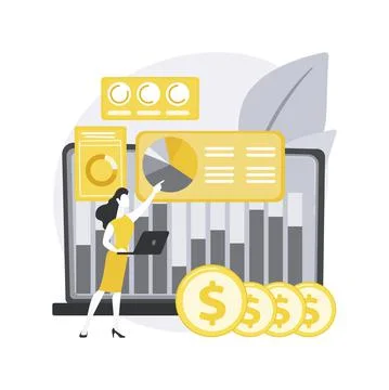 Financial data management abstract concept vector illustration. Stock Illustration