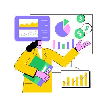 Financial data management abstract concept vector illustration. Stock Illustration
