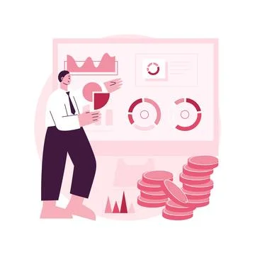 Financial data management abstract concept vector illustration. Stock Illustration