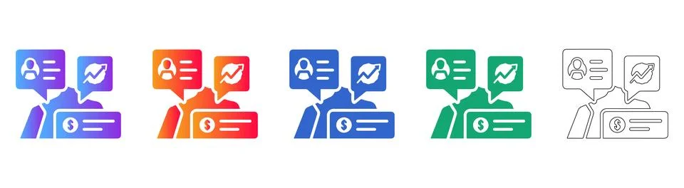 Financial Data Mapping Icons Stock Illustration