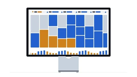Financial Data Market Map Corporate Infographic Network Blue Gold Analytics Stock Footage 345264555