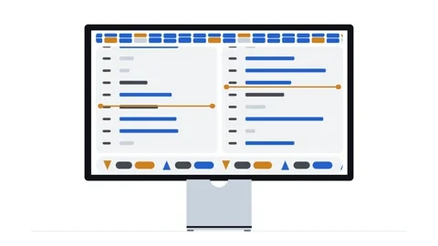 Financial Data Order Book Trading Dashboard Market Depth Chart Blue Accent UI Stock Footage 345264556
