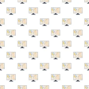 Financial data patterns on computer screens seamless background Illustrazione stock