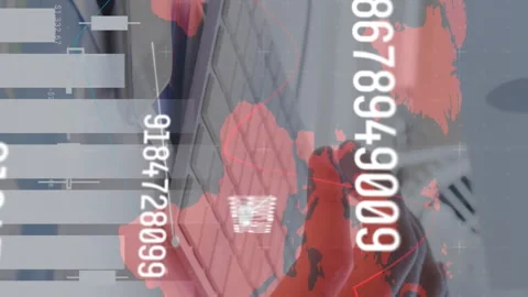 Financial data processing against mid section of person using computer at office 스톡 동영상 312503823