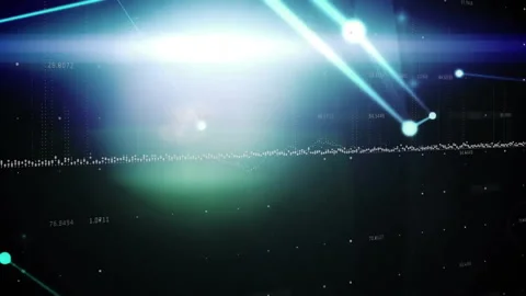 Financial data processing animation over abstract digital background with light Stock Footage 308994428