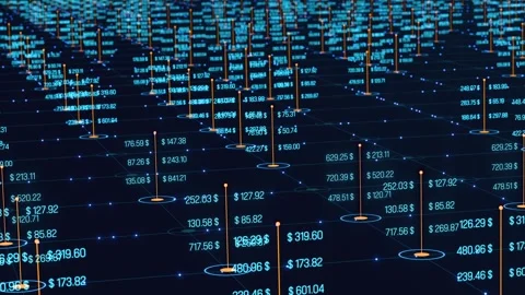 Financial data processing, big data, storage, risk control, digital. Video stock 329790517