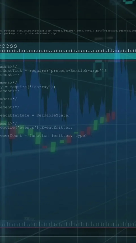 Financial data processing over computer interface with data processing against Stock Footage 342593974