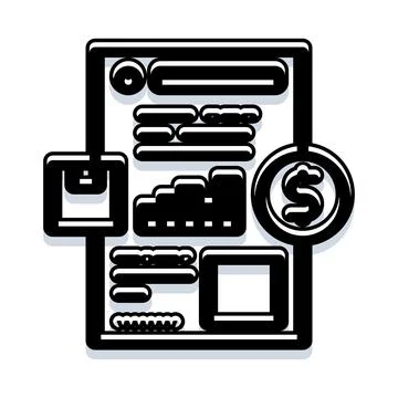 Financial data report analyzing business performance and growth Illustrazione stock