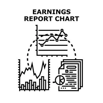 Financial data report charts presenting business analytics Stock Illustration