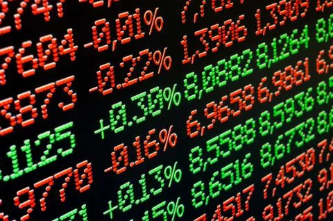 Financial data on screen Stock Photos